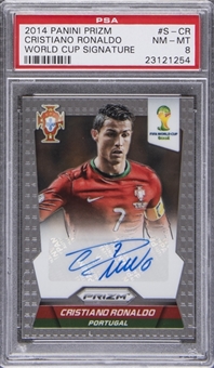 2014 Panini Prizm World Cup Signature #S-CR Cristiano Ronaldo - PSA NM-MT 8
